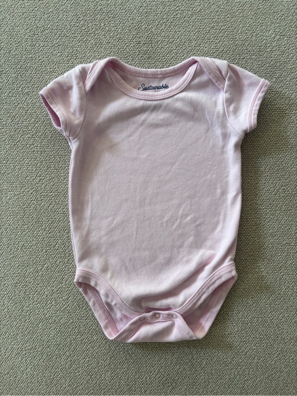 pact 100% organic cotton onesie pink 3-6 months